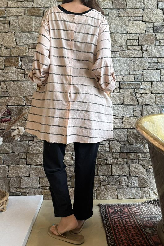 Porto Button Back Breton Tunic Ballet Nude 